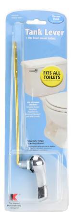 Front Mount Flush Lever With Metal Nut & Rod - Chrome