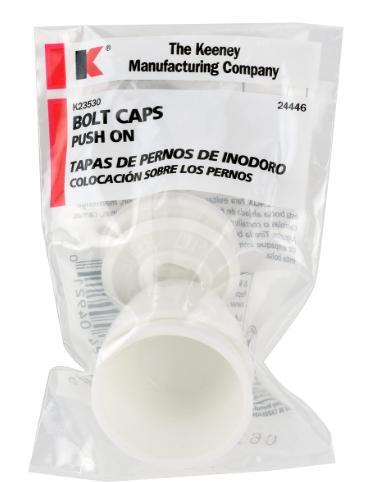 White Push-On Toilet Bolt Caps - Round